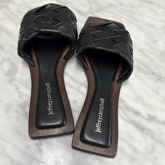 Sam Edelman Black Leather Woven SLip On Flats Size 37 - Picture 4 of 8